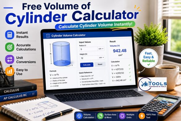 volume of cylinder calculator