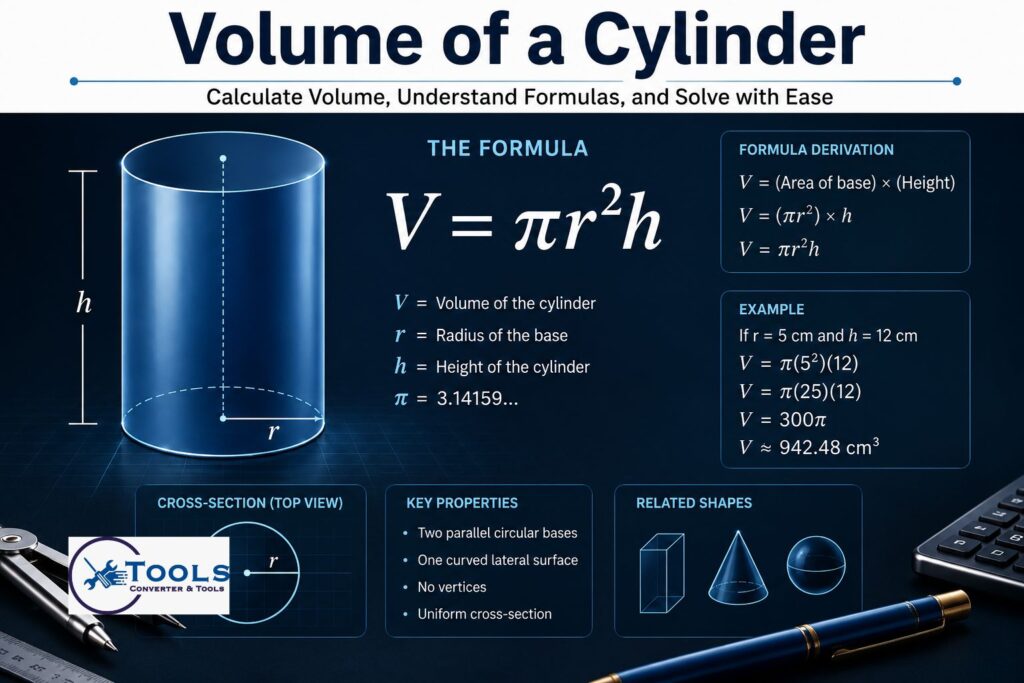 volume of cylinder calculator